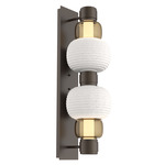 Torno Mandrel Double Wall Sconce - Flat Bronze / Bronze