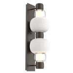 Torno Mandrel Double Wall Sconce - Flat Bronze / Clear