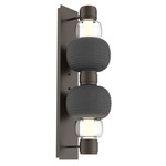 Torno Mandrel Double Wall Sconce - Flat Bronze / Clear