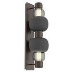 Torno Mandrel Double Wall Sconce - Flat Bronze / Smoke