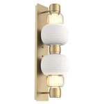 Torno Mandrel Double Wall Sconce - Gilded Brass / Amber