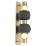 Torno Mandrel Double Wall Sconce - Gilded Brass / Amber