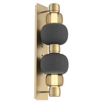 Torno Mandrel Double Wall Sconce - Gilded Brass / Bronze