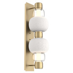 Torno Mandrel Double Wall Sconce - Gilded Brass / Clear
