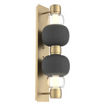 Torno Mandrel Double Wall Sconce - Gilded Brass / Clear