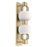 Torno Mandrel Double Wall Sconce - Gilded Brass / Smoke