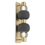Torno Mandrel Double Wall Sconce - Gilded Brass / Smoke