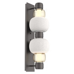 Torno Mandrel Double Wall Sconce - Graphite / Amber