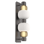 Torno Mandrel Double Wall Sconce - Graphite / Bronze