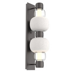 Torno Mandrel Double Wall Sconce - Graphite / Clear