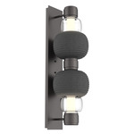 Torno Mandrel Double Wall Sconce - Graphite / Clear