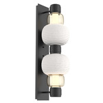 Torno Mandrel Double Wall Sconce - Matte Black / Amber