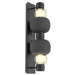 Torno Mandrel Double Wall Sconce - Matte Black / Amber