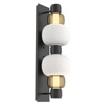 Torno Mandrel Double Wall Sconce - Matte Black / Bronze