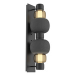 Torno Mandrel Double Wall Sconce - Matte Black / Bronze