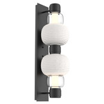 Torno Mandrel Double Wall Sconce - Matte Black / Clear