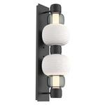 Torno Mandrel Double Wall Sconce - Matte Black / Smoke
