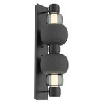 Torno Mandrel Double Wall Sconce - Matte Black / Smoke
