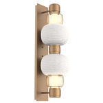 Torno Mandrel Double Wall Sconce - Novel Brass / Amber