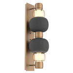 Torno Mandrel Double Wall Sconce - Novel Brass / Amber