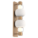 Torno Mandrel Double Wall Sconce - Novel Brass / Clear