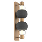 Torno Mandrel Double Wall Sconce - Novel Brass / Clear
