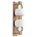 Torno Mandrel Double Wall Sconce - Novel Brass / Smoke