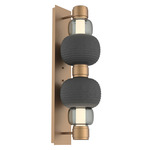 Torno Mandrel Double Wall Sconce - Novel Brass / Smoke