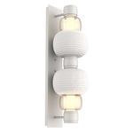 Torno Mandrel Double Wall Sconce - Salt White / Amber