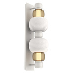 Torno Mandrel Double Wall Sconce - Salt White / Bronze