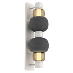 Torno Mandrel Double Wall Sconce - Salt White / Bronze