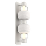 Torno Mandrel Double Wall Sconce - Salt White / Clear