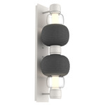 Torno Mandrel Double Wall Sconce - Salt White / Clear