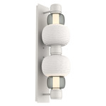 Torno Mandrel Double Wall Sconce - Salt White / Smoke
