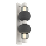 Torno Mandrel Double Wall Sconce - Salt White / Smoke