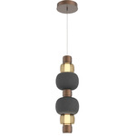 Torno Mandrel Double Pendant - Burnished Bronze / Bronze