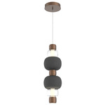 Torno Mandrel Double Pendant - Burnished Bronze / Clear