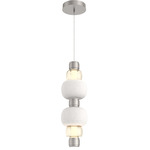 Torno Mandrel Double Pendant - Beige Silver / Amber