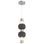 Torno Mandrel Double Pendant - Beige Silver / Amber