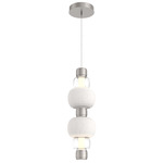 Torno Mandrel Double Pendant - Beige Silver / Clear