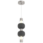Torno Mandrel Double Pendant - Beige Silver / Clear