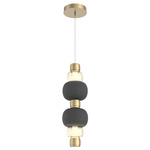 Torno Mandrel Double Pendant - Gilded Brass / Amber
