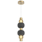 Torno Mandrel Double Pendant - Gilded Brass / Bronze