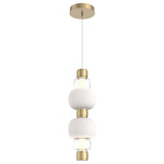 Torno Mandrel Double Pendant - Gilded Brass / Clear