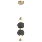 Torno Mandrel Double Pendant - Gilded Brass / Clear