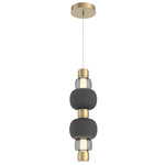 Torno Mandrel Double Pendant - Gilded Brass / Smoke