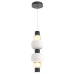 Torno Mandrel Double Pendant - Matte Black / Amber