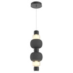 Torno Mandrel Double Pendant - Matte Black / Amber