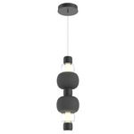 Torno Mandrel Double Pendant - Matte Black / Clear