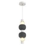 Torno Mandrel Double Pendant - Salt White / Amber